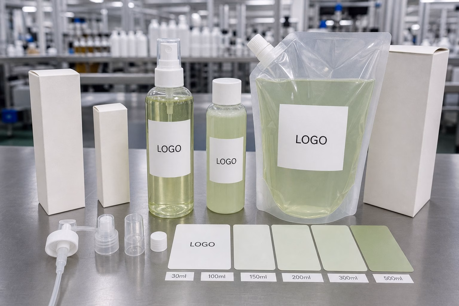 Cucumber facial toner private label bottles refill pouch cartons and capacity options for OEM skincare buyers