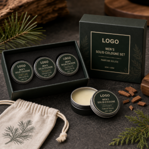 Mens Solid Cologne Set private label OEM ODM product image with neutral LOGO packaging