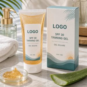 SPF 30 Tanning Gel for Private Label Sun Care private label OEM ODM product image with neutral LOGO packaging
