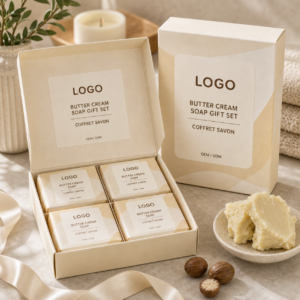 Butter Cream Soap Gift Set private label OEM ODM product image with neutral LOGO packaging