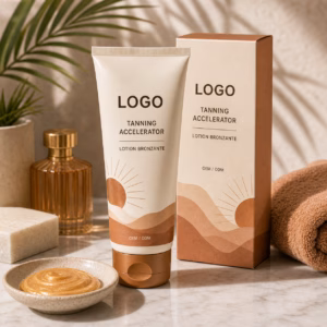 Neutral tanning accelerator lotion bottle sample for custom logo label review