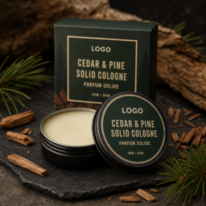 Cedar Pine Solid Cologne private label OEM ODM product image with neutral LOGO packaging
