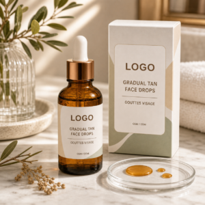 Gradual Tan Face Drops private label OEM ODM product image with neutral LOGO packaging