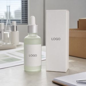 Private label azelaic centella facial serum blank dropper bottle and carton sample for OEM buyers