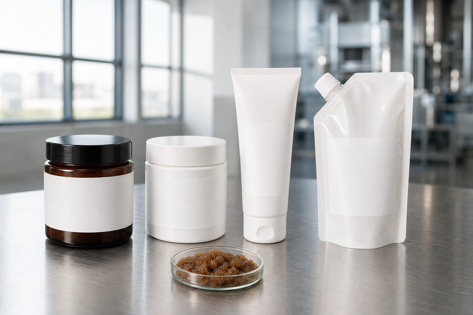 Custom logo brown sugar body scrub packaging options with jar tube refill pouch label sheet and cartons for OEM buyers