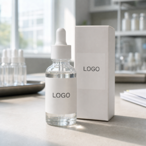Private label hyaluronic acid hydrating face serum blank dropper bottle and carton sample for OEM buyers
