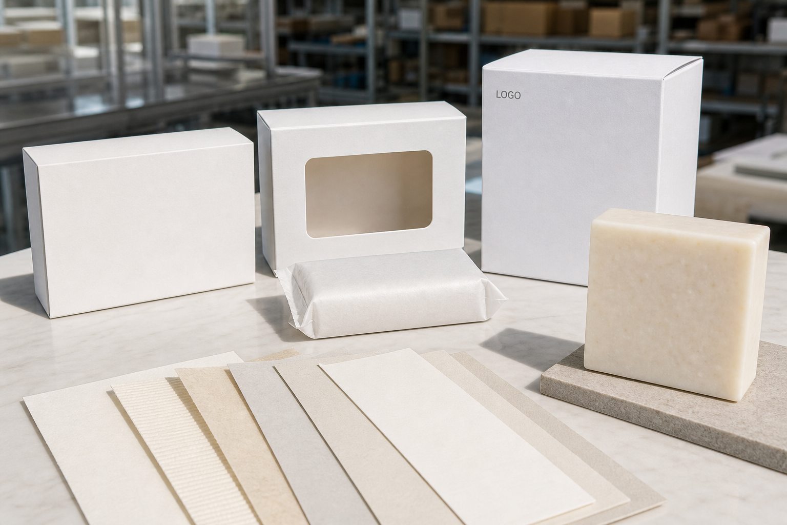 Blank paper sleeve carton wrap and label material options for custom logo facial cleansing bar packaging