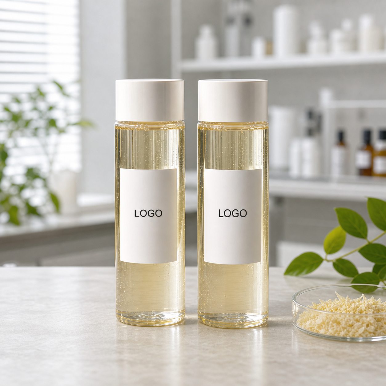 Private label Vitamin C hyaluronic facial toner sample bottles with custom logo labels
