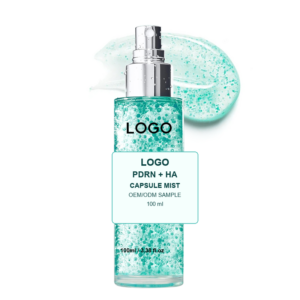 Private label PDRN hyaluronic capsule mist sample bottle with LOGO placeholder