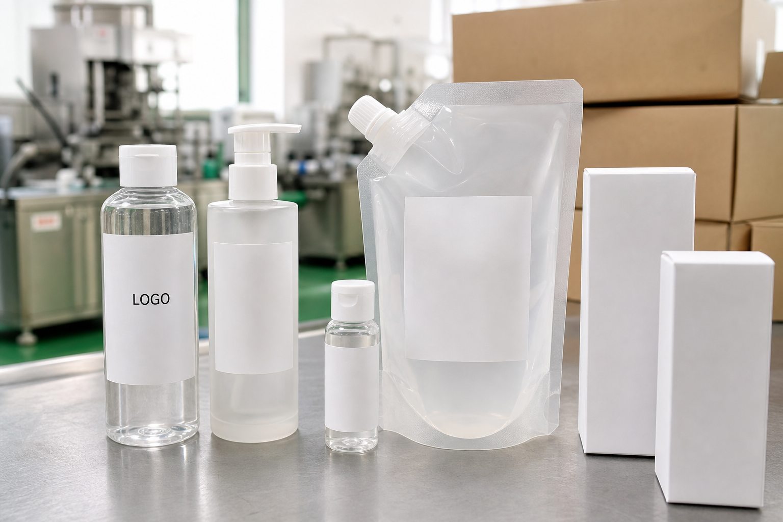 Bottle pump travel bottle refill pouch and carton options for custom logo rose water witch hazel facial toner