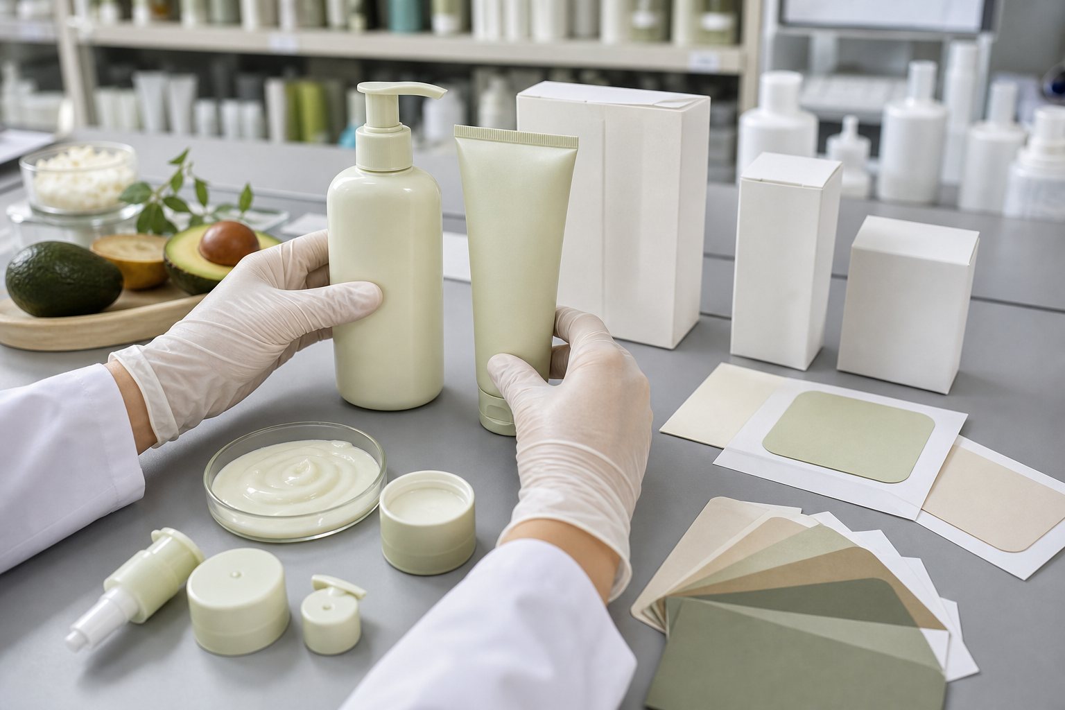 GUOCUI factory sample and QC review before private label skincare quotation