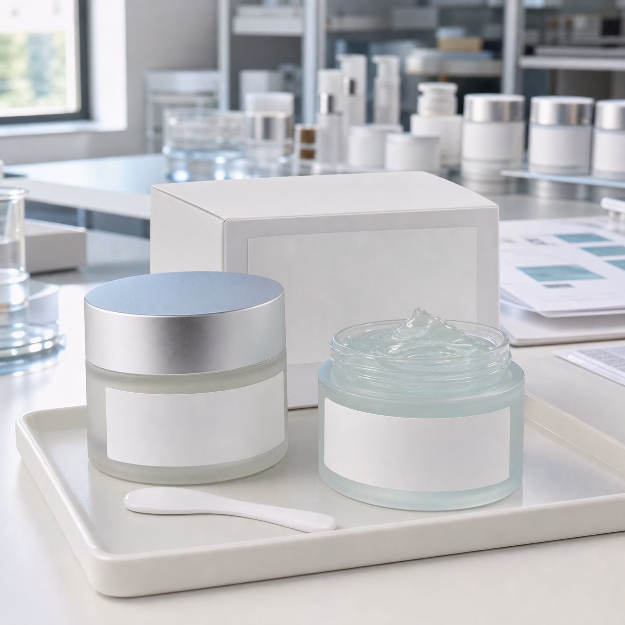 Private label bio-collagen overnight mask blank jar carton and gel texture sample for OEM buyers