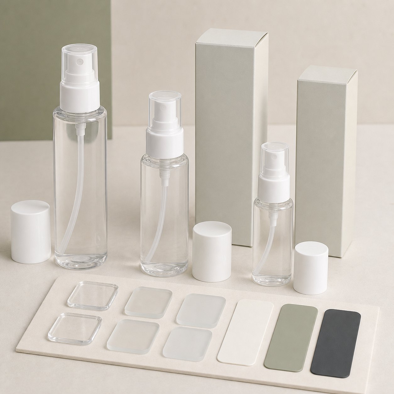 Blank fine mist bottles travel spray cartons caps and finish options for a custom hair conditioning spray project