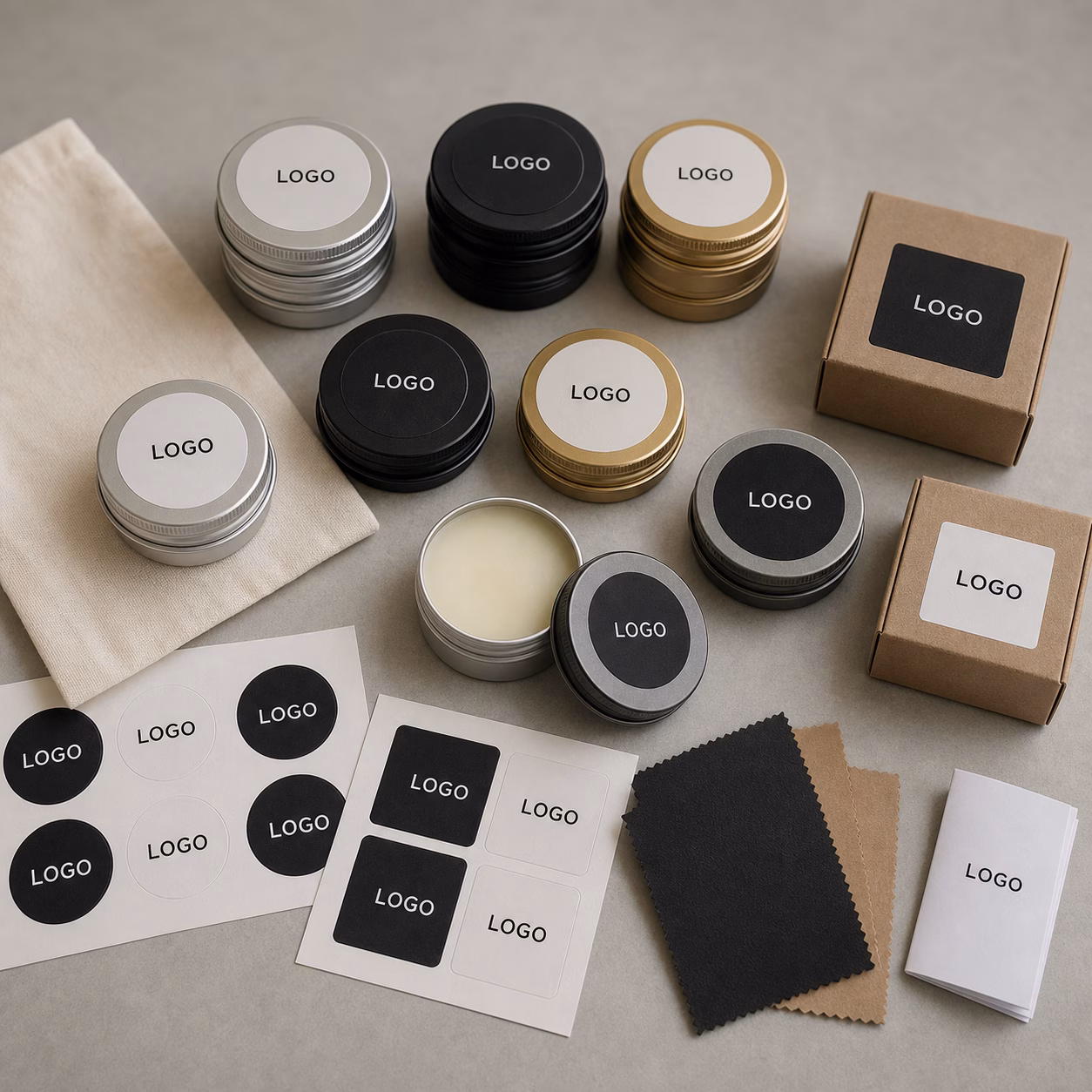 Custom tin lid label carton and material options for men's solid cologne OEM projects