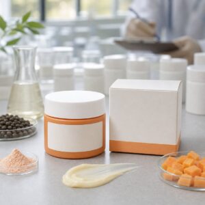 Private label papaya moisturizing face cream blank jar carton and cream texture sample for OEM buyers