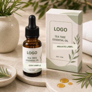 Private label tea tree essential oil amber bottle and carton sample for OEM buyers