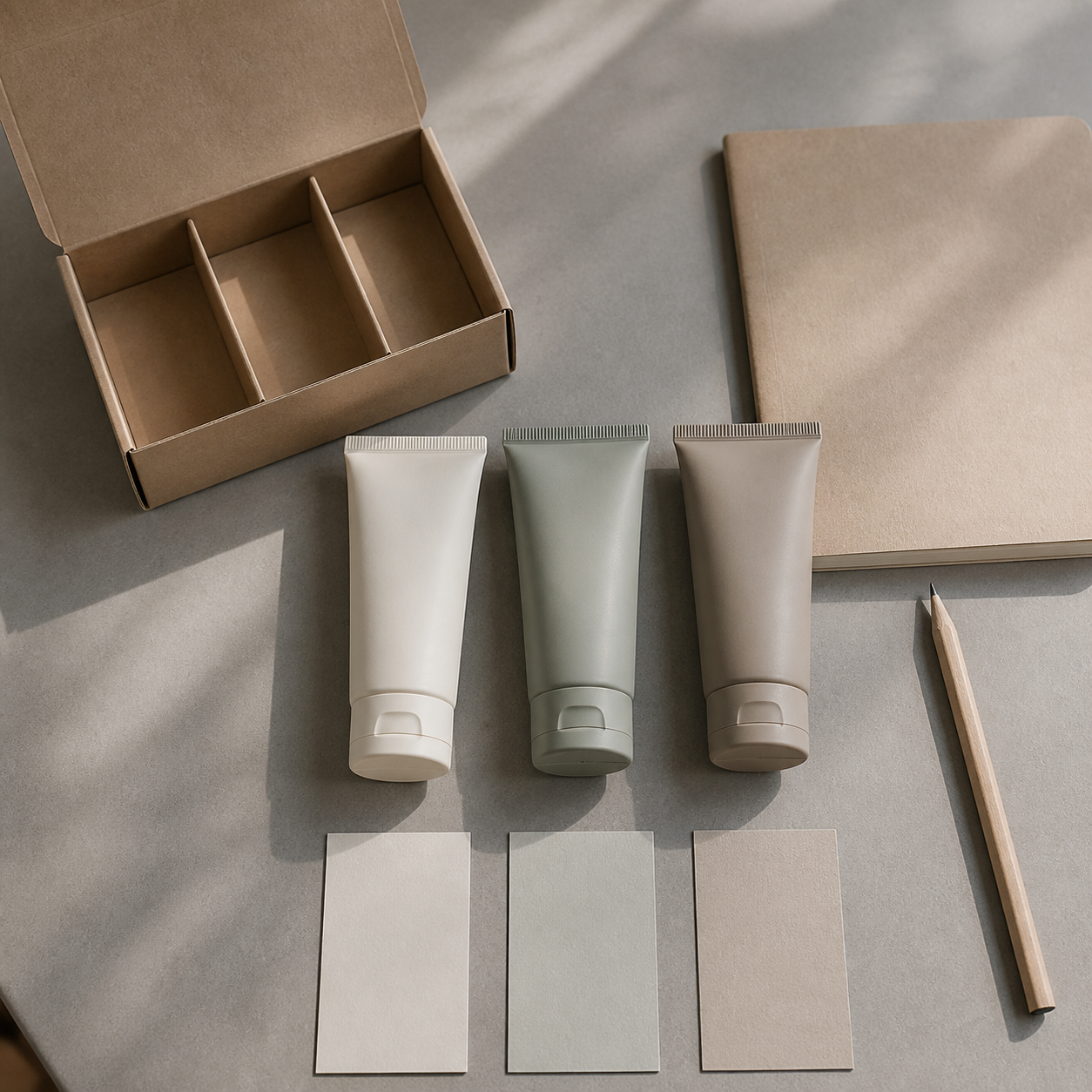 Illustrative hand cream assortment label and carton planning table